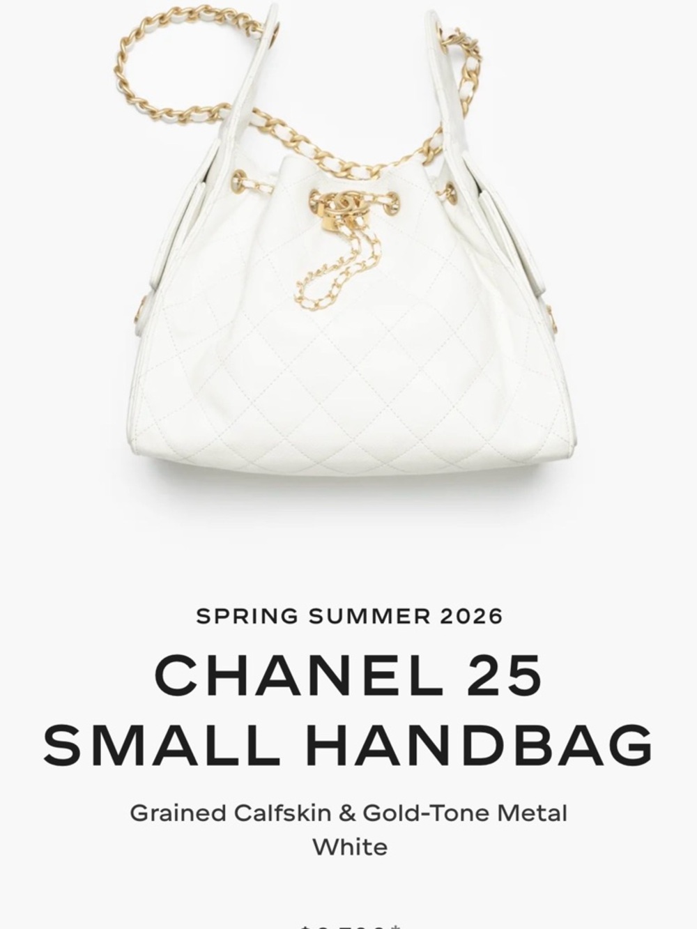CHANEL 25 Small in White
